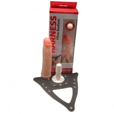 Фаллоимитатор (страпон) из кибер-кожи с поясом "Harness"