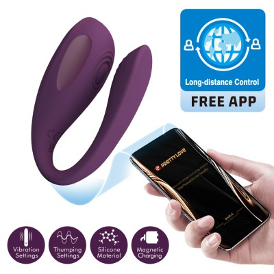 Вибратор для пар с управлением со смартфона Aari