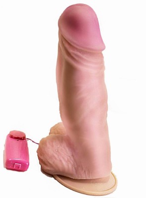 Вибратор "Гигант" из кибер-кожи (19,5 х 6,2 см)