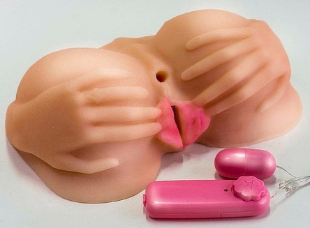 Большая вагина из кибер-кожи с вибрацией и руками